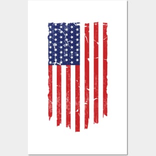 United States Flag Vertical with the USA Text in the middle Posters and Art